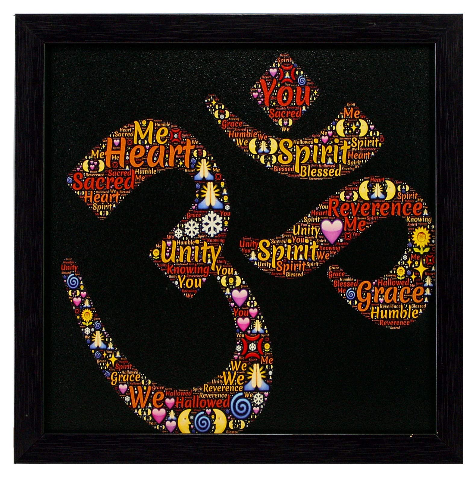 Indianara 4 Piece Set of Framed Wall Hanging OM MANDALA Decor Art Prints (1494) 9 inch X 9 inch Without Glass